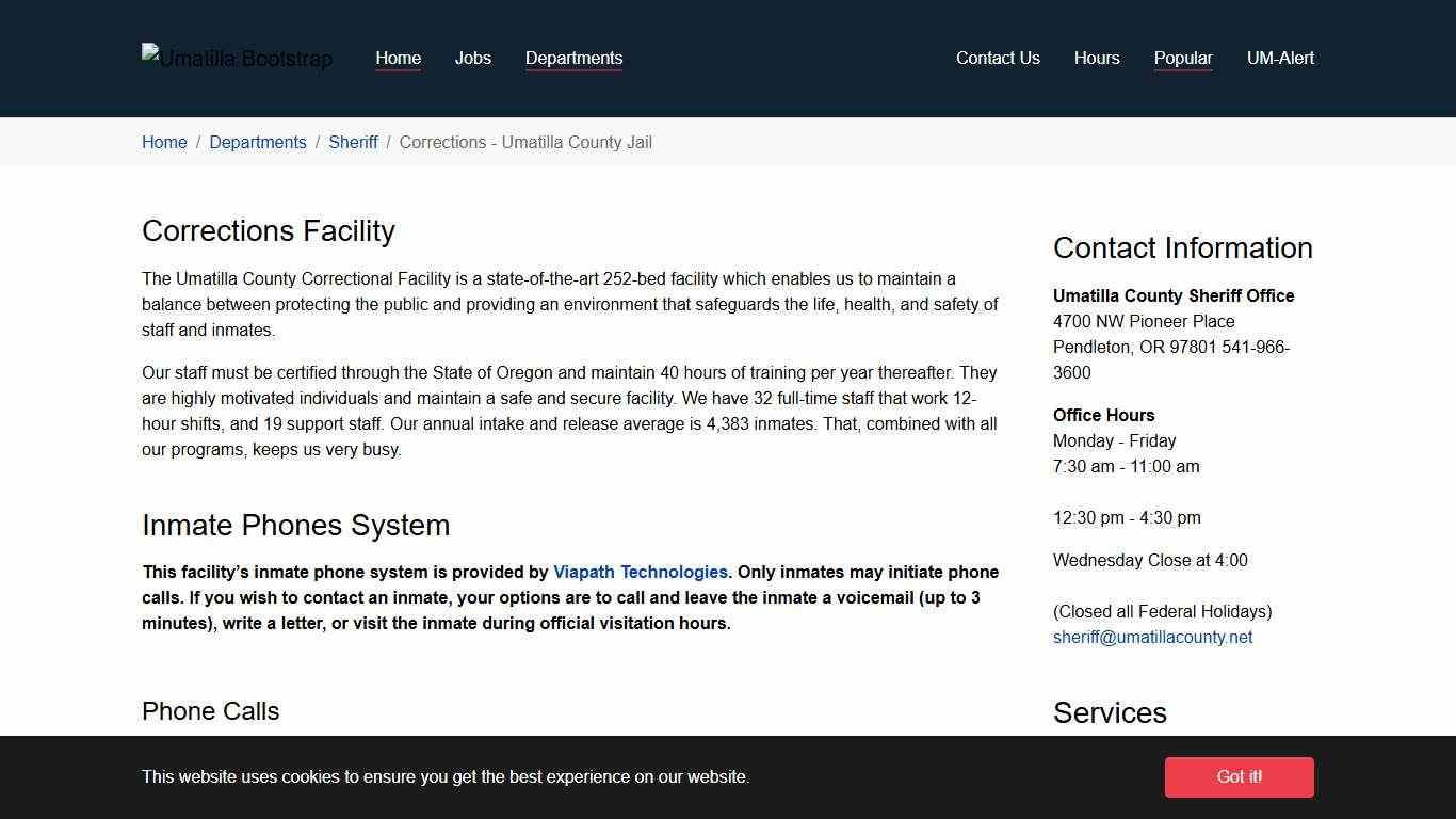Corrections - Umatilla County Jail